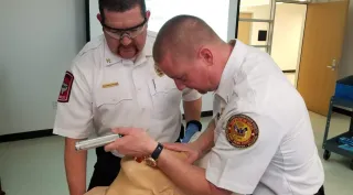 Employees training in self-defense